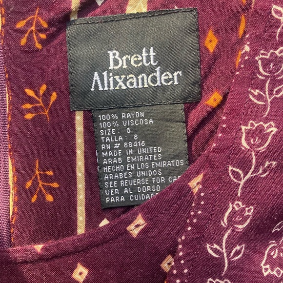 Vintage Brett Alixander Plum Purple Layered Dress Size Medium - Picture 5 of 5